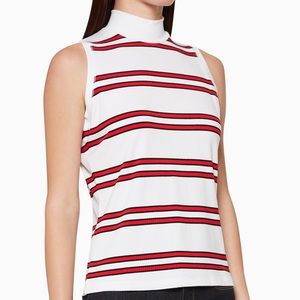 Banana Republic NWT Stripes Sleeveless Mock Neck